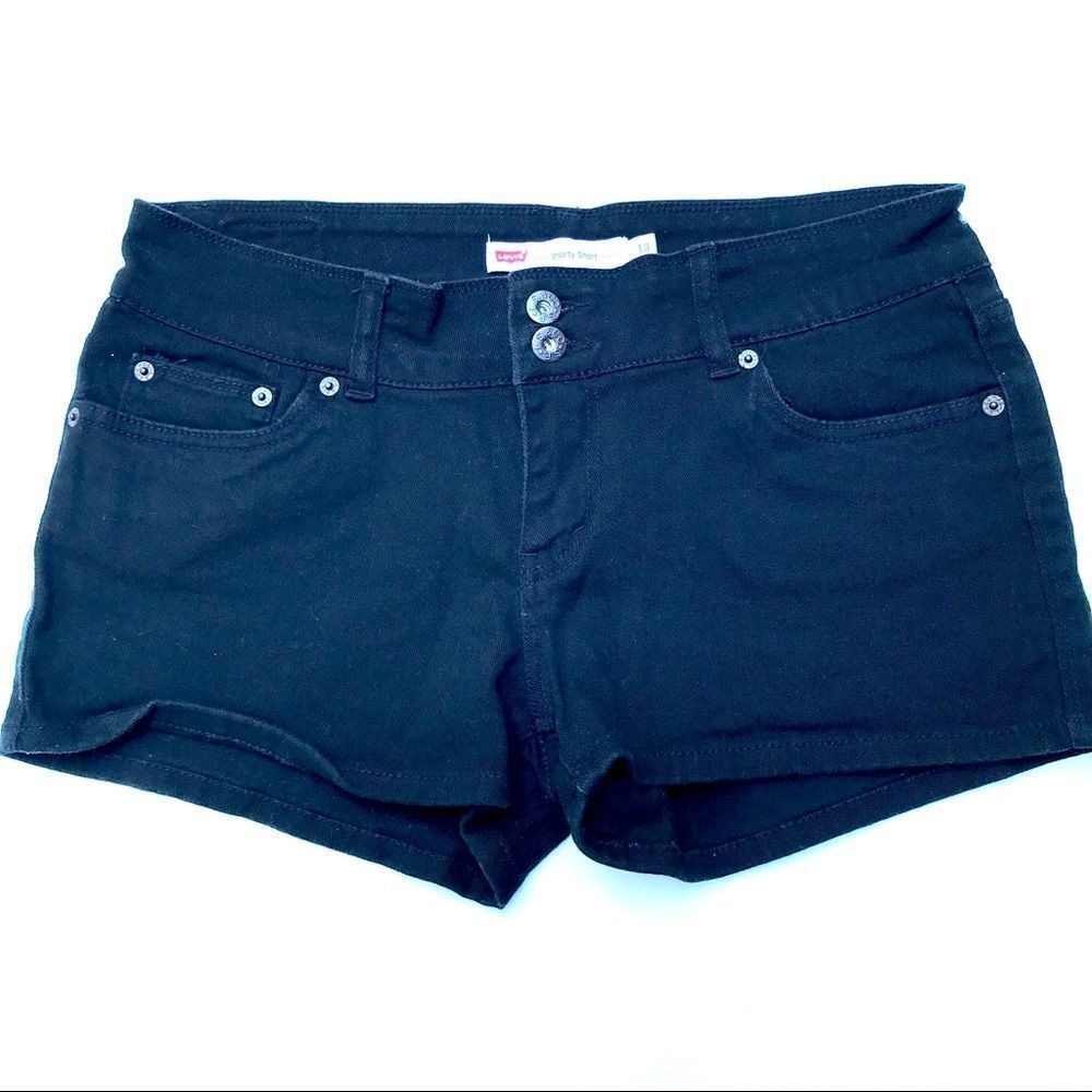 Levi’s Black Denim Shorty Shorts Size 13 Mid Rise